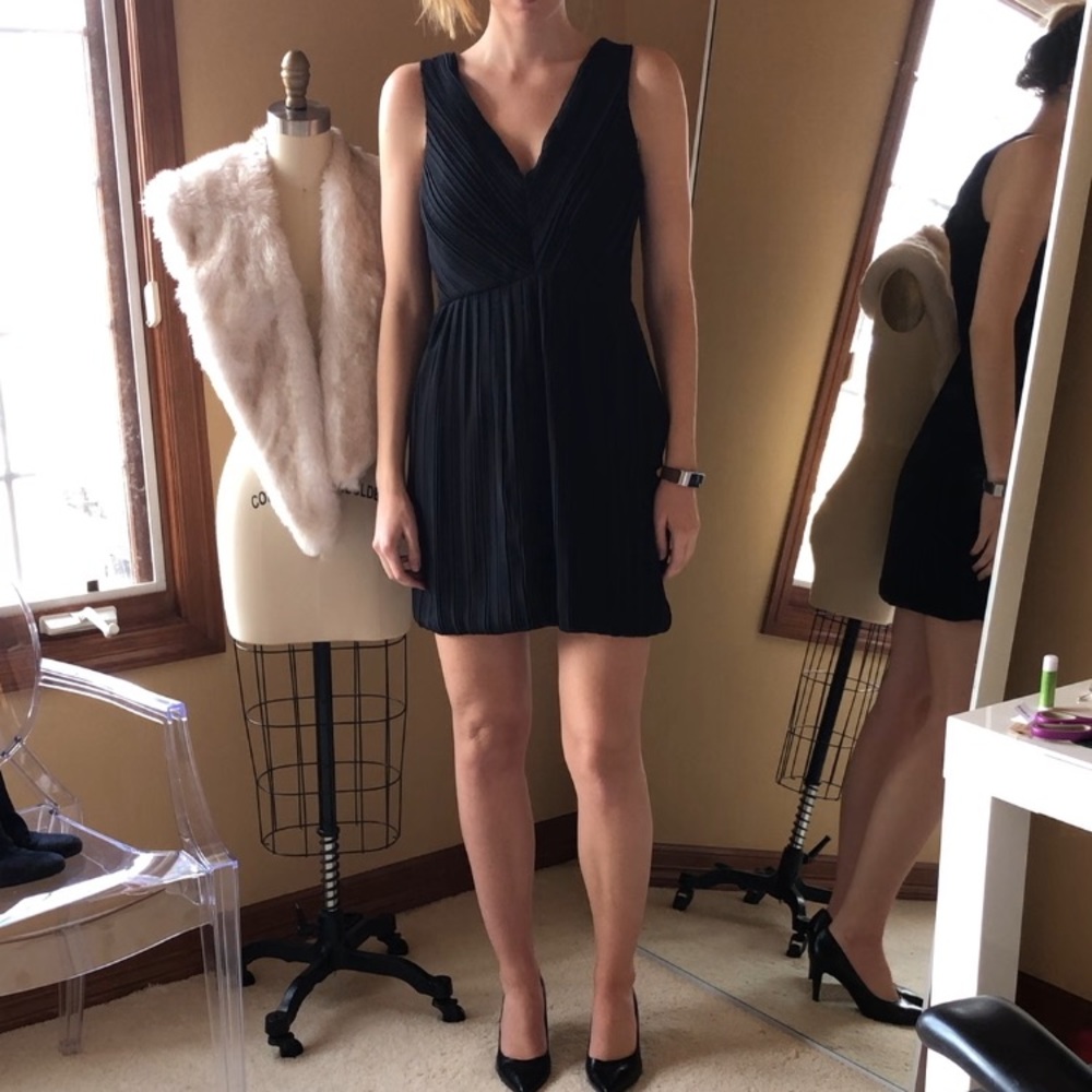 Theory black silk dress size 10 fits like size 8